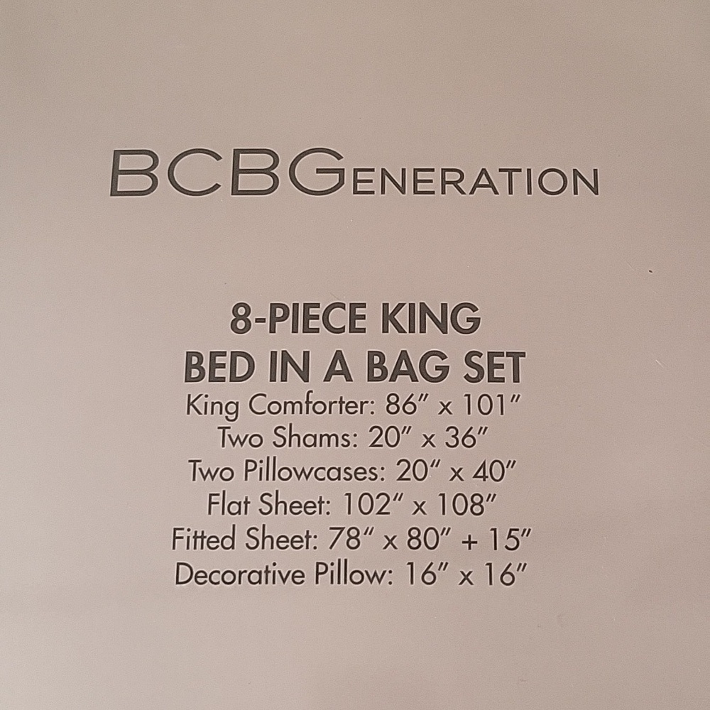 💥BUY 5 GET 3 FREE BCBG Generation Real Talk Comforter Set King Size - Picture 3 of 4